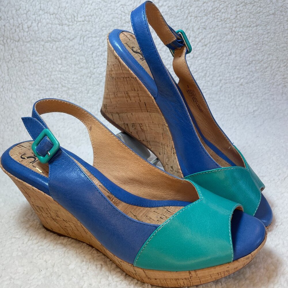 Sofft Women's Leather and Cork Wedge Sandals
